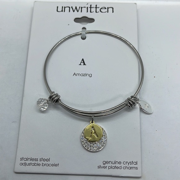BNWT Unwritten A bracelet genuine Crystal Adjustable Bracelet - Picture 3 of 6